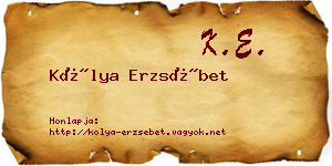 Kólya Erzsébet névjegykártya